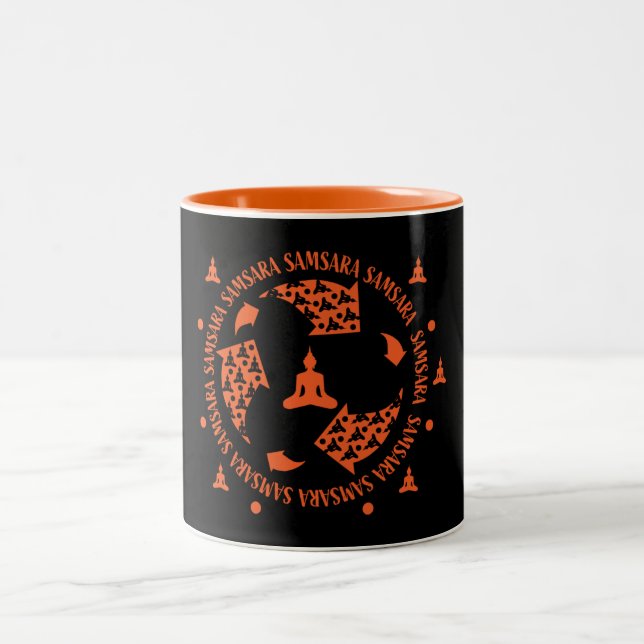 Samara Buddhist  - Nirvana Buddhism  Two-Tone Coffee Mug (Center)