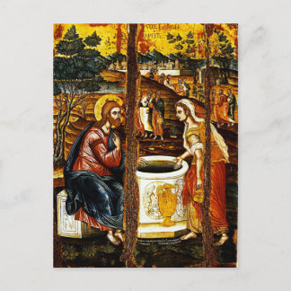Samaritan Woman at the Well by Emmanuel Tzanes Postcard