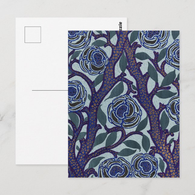 Samarkand inspired Floral Pattern Art Nouveau Postcard (Front/Back)