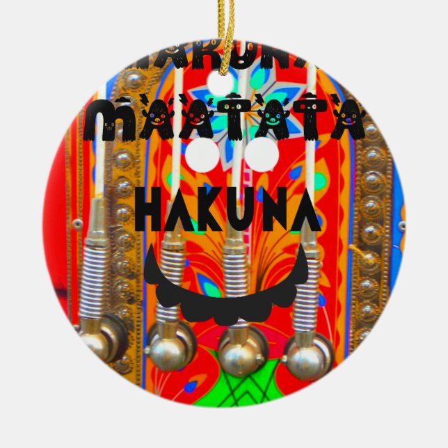 Samba Carnival colours Hakuna Matata blings.png Ceramic Ornament (Front)