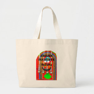 Samba Carnival colours Hakuna Matata blings.png Large Tote Bag