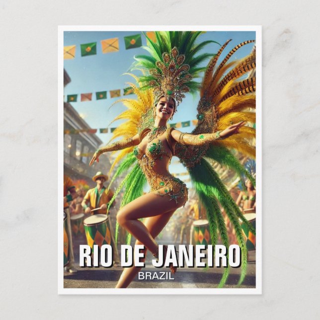 Samba Dancer Rio De Janeiro Brazil Postcard (Front)