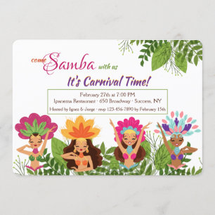 Samba Dancers Carnival Invitation