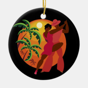 Samba / Flamenco Dancer Ceramic Ornament