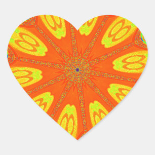 Samba Motif Art Print Heart Sticker