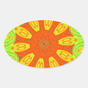 Samba Motif Art Print Oval Sticker