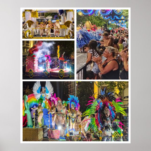 Samba schools parade photo collage, montevideo poster (Front)