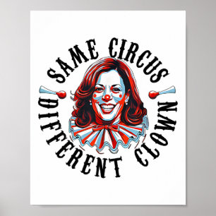 Same Circus Different Clown Funny Kamala Harris Cl Poster