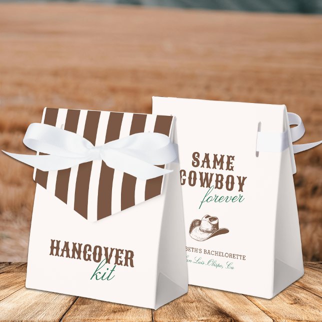 Same Cowboy Forever Bachelorette Hangover Kit Favor Box (Creator Uploaded)