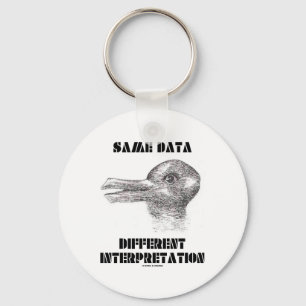 Same Data Different Interpretation (Duck Rabbit) Keychain