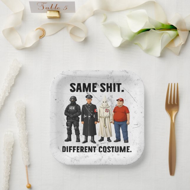 Same Different Costume Paper Plate (Wedding)