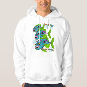 Same Fins Different Journeys Colourful Fish Art Hoodie