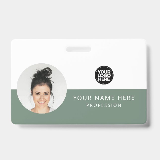 Same Front and Back | Employee Photo, Logo, Name Badge (Front)