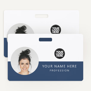 Same Front and Back   Employee Photo, Logo, Name Badge