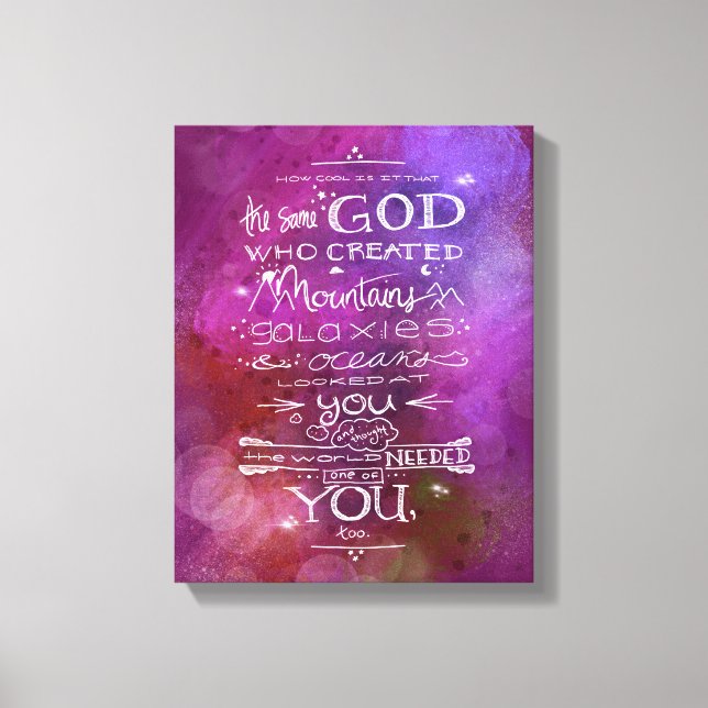 Same God who created mountains galaxies and oceans Canvas Print (Front)
