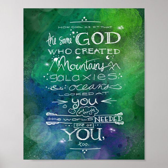 Same God who created mountains galaxies and oceans Poster (Front)
