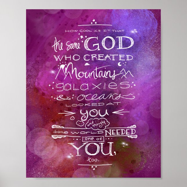 Same God who created mountains galaxies and oceans Poster (Front)