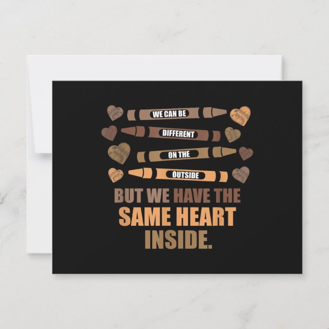 Same Heart Black History Month African American Thank You Card (Front)