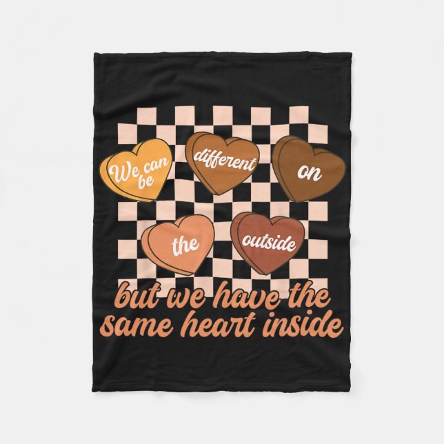 Same Heart Black History Month Chequered Candy Con Fleece Blanket (Front)