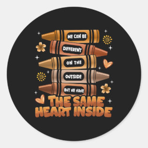 Same Heart Inside Black History Month African Afro Classic Round Sticker