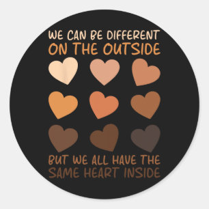 Same Heart Inside Black History Month Candy Heart Classic Round Sticker
