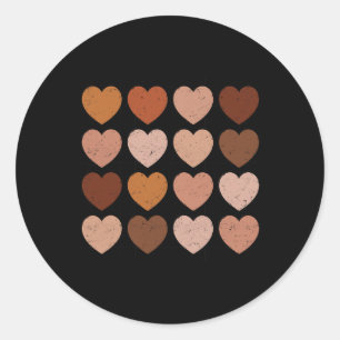 Same Heart Inside Black History Month Candy Heart Classic Round Sticker
