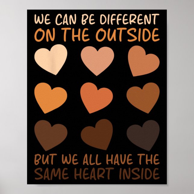 Same Heart Inside Black History Month Candy Heart  Poster (Front)
