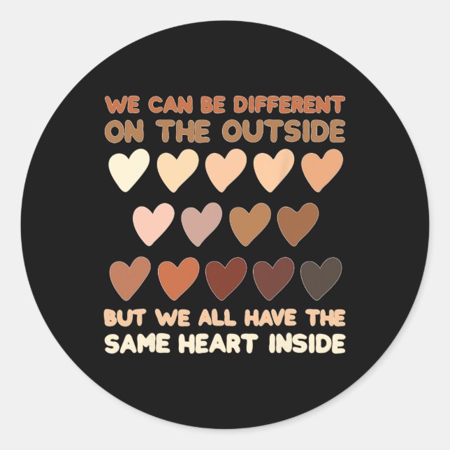 Same Heart Inside Juneteenth Black History Month W Classic Round Sticker (Front)