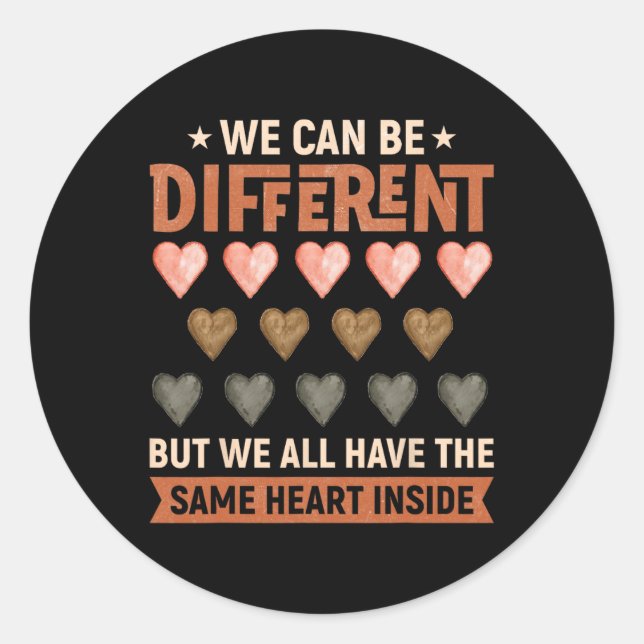 Same Heart Inside Juneteenth Black History Month W Classic Round Sticker (Front)