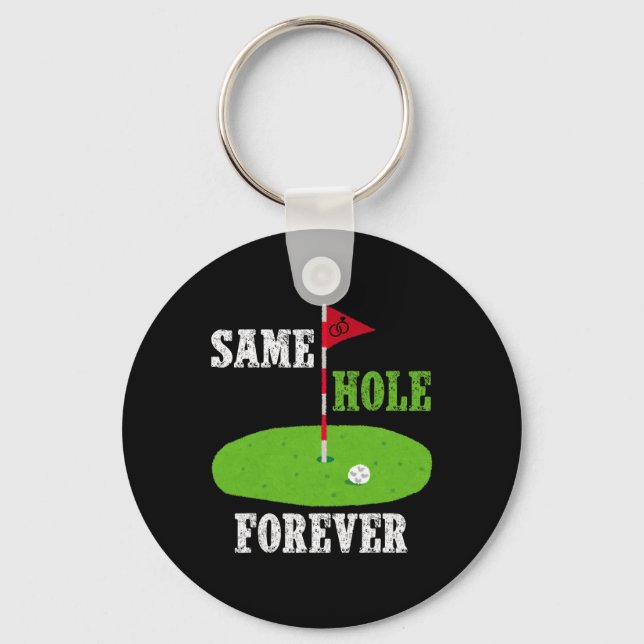 Same Hole Forever Groom Bachelor Party Funny Golf  Keychain (Front)