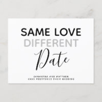 Same Love Different Date Simple Modern Wedding