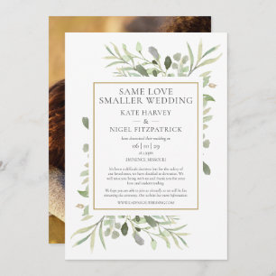Same Love Micro Downsized Photo Wedding Invitation