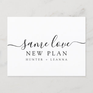 Same Love New Plan Wedding Change the Date Postcar Postcard