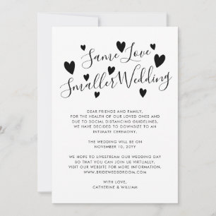 Same Love Smaller Wedding Downsize Change of Plans Announcement