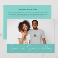 Same Love Smaller Wedding Downsize Photo Teal