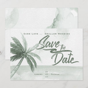 Same Love Smaller Wedding Monochromatic Sage Beach Invitation