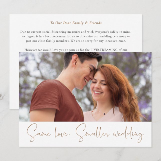 Same Love Smaller Wedding Photo Script Gold White (Front/Back)