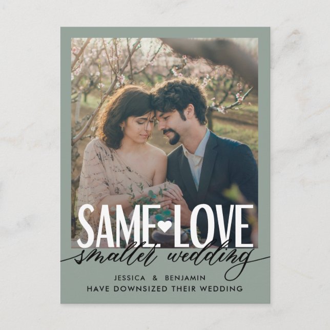 Same Love Smaller Wedding | Wedding Update Announcement Postcard (Front)