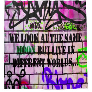 Same Moon Different Worlds Colourful Graffiti