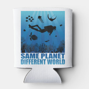 Same Planet Different World Scuba Diver Can Cooler