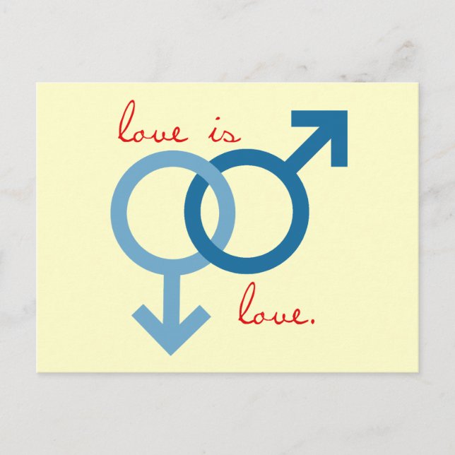 Same-Sex Love (Male) Postcard (Front)