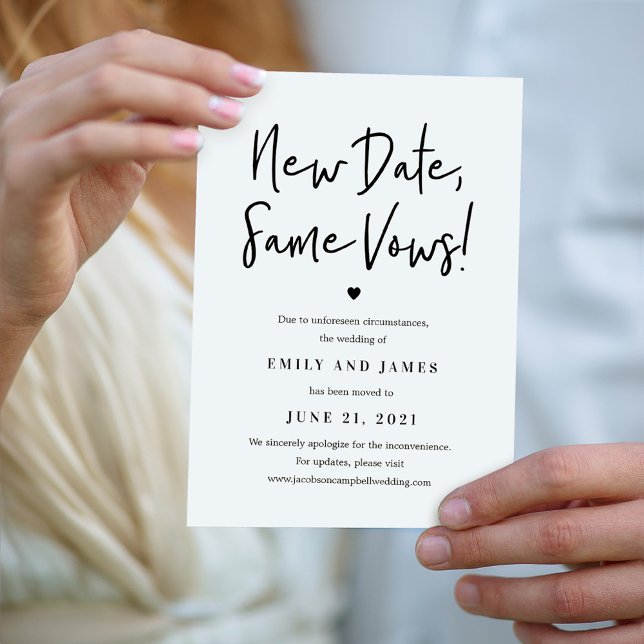 Same Vows EDITABLE COLOR Change The Date Card (Creator Uploaded)