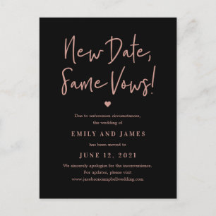 Same Vows EDITABLE COLOR Change The Date Postcard