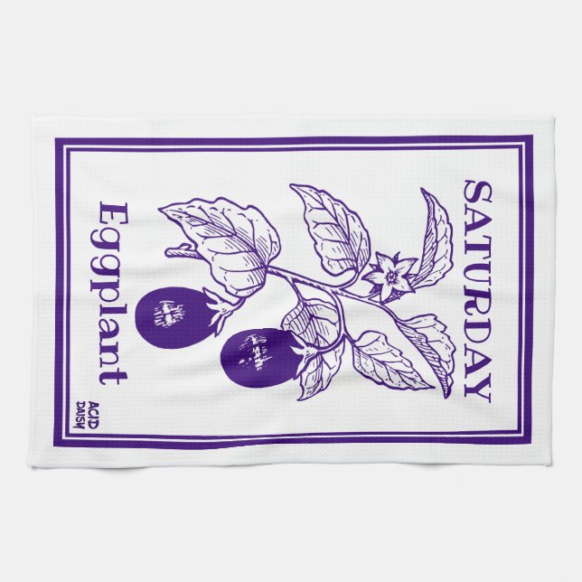 Samedi Eggplant - Serviette de cuisine (Horizontal)