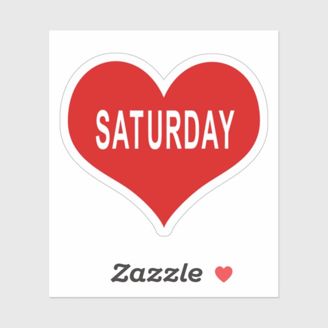 SAMEDI Red Love Heart Vinyl Sticker (Feuille)