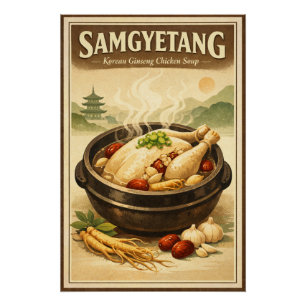 Samgyetang, traditional Korean ginseng chicken  Poster