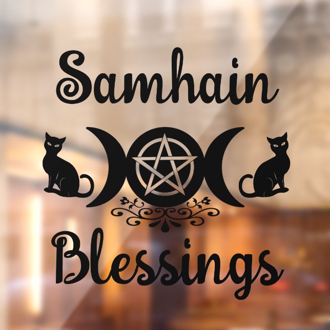 Samhain Blessings Celtic Wiccan Halloween  Window Cling (Sheet 2)