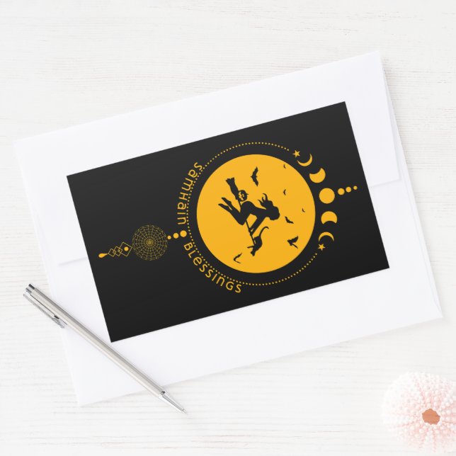 Samhain Blessings, witch Sticker (Envelope)