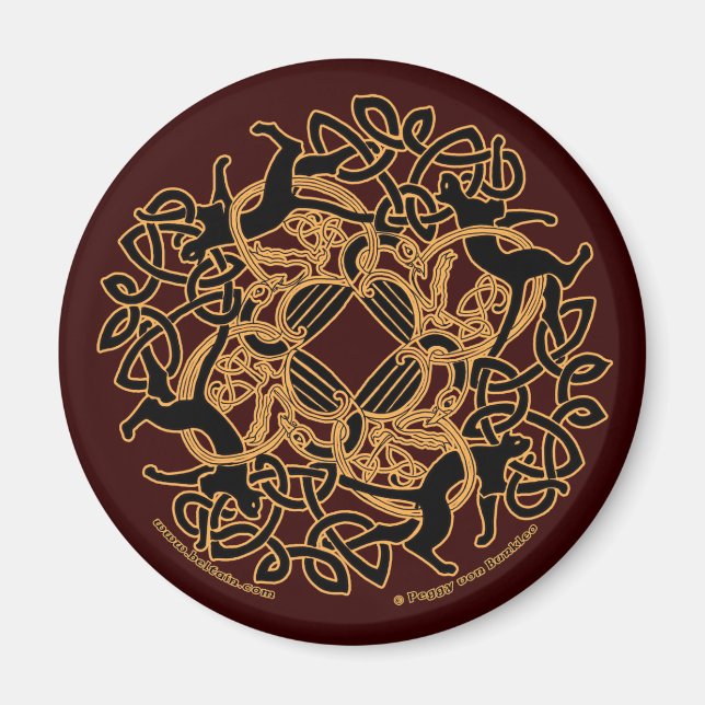 Samhain Celtic Cats Knotwork Magnets (Front)