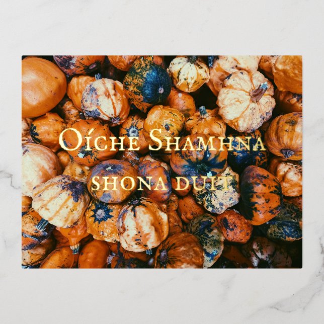 Samhain Foil Carte Postale Gaeilge Irish Celtic Pa (Recto)